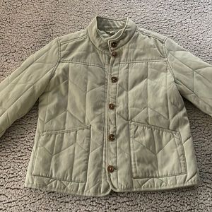 Soft light green quilted jacket, M